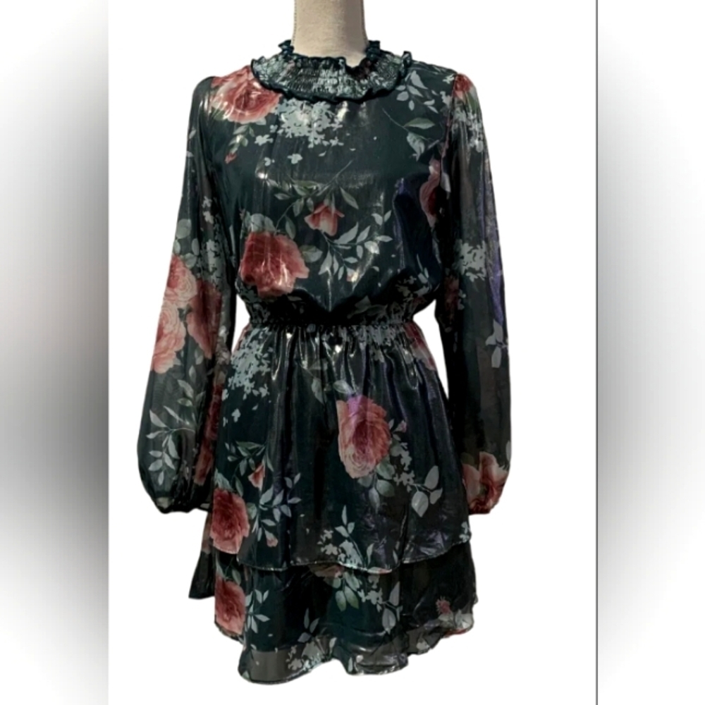 Crystal Doll  Green Metallic Dress